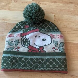 Peanuts Snoopy Winter Hat - Green and Pink